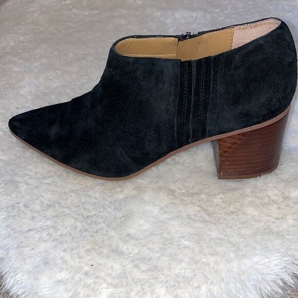 Franco Sarto Takoma Black Suede Ankle Boots Size 9 - Picture 1 of 6